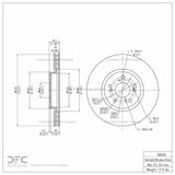 Dynamic Friction 2004-2008 Acura TL Front Hi-Carbon Alloy Geomet Coated Rotor (310x25 Vented) by Dynamic Friction Company 900-58020