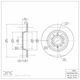 Dynamic Friction 2005-2018 Audi Q3 Rear Hi-Carbon Alloy Geomet Coated Rotor (282x12 Solid) by Dynamic Friction Company 900-74055
