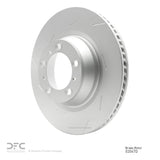 Dynamic Friction 2010-2016 Porsche Panamera Left Rear Slotted Hi-Carbon Alloy Geomet Coated Rotor (350x28 Vented) by Dynamic Friction Company 910-02047D