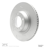 Dynamic Friction 2010-2016 Porsche Panamera Right Rear Slotted Hi-Carbon Alloy Geomet Coated Rotor (350x28 Vented) by Dynamic Friction Company 910-02048D