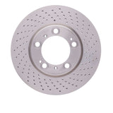Dynamic Friction 1998-2012 Porsche 911 Right Front Drilled Hi-Carbon Alloy Geomet Coated Rotor (318x28 Vented) by Dynamic Friction Company 920-02033D