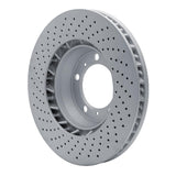 Dynamic Friction 1999-2023 Porsche 911 Right Front Drilled Hi-Carbon Alloy Geomet Coated Rotor (330x34 Vented) by Dynamic Friction Company 920-02035D