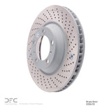 Dynamic Friction 2002-2008 Porsche 911 Right Front Drilled Hi-Carbon Alloy Geomet Coated Rotor (350x34 Vented) by Dynamic Friction Company 920-02041D