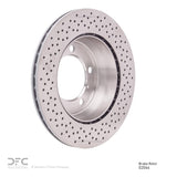 Dynamic Friction 2005-2023 Porsche Cayman Rear Drilled Hi-Carbon Alloy Geomet Coated Rotor (299x20 Vented) by Dynamic Friction Company 920-02044
