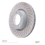Dynamic Friction 2009-2023 Porsche Cayman Left Front Drilled Hi-Carbon Alloy Geomet Coated Rotor (330x28 Vented) by Dynamic Friction Company 920-02051D