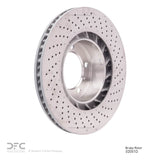 Dynamic Friction 2009-2023 Porsche Cayman Left Front Drilled Hi-Carbon Alloy Geomet Coated Rotor (330x28 Vented) by Dynamic Friction Company 920-02051D