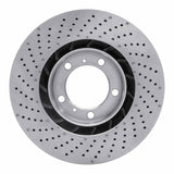 Dynamic Friction 2009-2023 Porsche 718 Cayman Right Front Drilled Hi-Carbon Alloy Geomet Coated Rotor (330x28 Vented) by Dynamic Friction Company 920-02052D