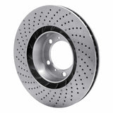 Dynamic Friction 2009-2023 Porsche 718 Cayman Right Front Drilled Hi-Carbon Alloy Geomet Coated Rotor (330x28 Vented) by Dynamic Friction Company 920-02052D