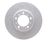 Dynamic Friction 1999-2023 Porsche 911 Right Rear Drilled Hi-Carbon Alloy Geomet Coated Rotor (330x28 Vented) by Dynamic Friction Company 920-02066D