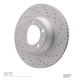Dynamic Friction 1999-2023 Porsche 911 Left Rear Drilled Hi-Carbon Alloy Geomet Coated Rotor (330x28 Vented) by Dynamic Friction Company 920-02067D