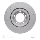Dynamic Friction 1999-2023 Porsche 911 Left Rear Drilled Hi-Carbon Alloy Geomet Coated Rotor (330x28 Vented) by Dynamic Friction Company 920-02067D