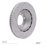 Dynamic Friction 1999-2023 Porsche 911 Left Rear Drilled Hi-Carbon Alloy Geomet Coated Rotor (330x28 Vented) by Dynamic Friction Company 920-02067D