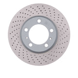 Dynamic Friction 2013-2016 Porsche Cayman Right Front Drilled Hi-Carbon Alloy Geomet Coated Rotor (315x28 Vented) by Dynamic Friction Company 920-02068D