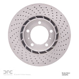 Dynamic Friction 2013-2016 Porsche Boxster Left Front Drilled Hi-Carbon Alloy Geomet Coated Rotor (315x28 Vented) by Dynamic Friction Company 920-02069D