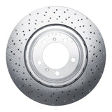 Dynamic Friction 2015-2017 Porsche 911 Left Front Drilled Hi-Carbon Alloy Geomet Coated Rotor by Dynamic Friction Company 920-02077DA
