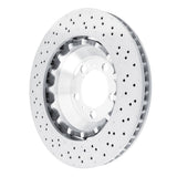 Dynamic Friction 2013-2019 Porsche 911 Left Front Drilled Hi-Carbon Alloy Geomet Coated Rotor by Dynamic Friction Company 920-02082DA