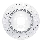 Dynamic Friction 2013-2019 Porsche 911 Right Front Drilled Hi-Carbon Alloy Geomet Coated Rotor by Dynamic Friction Company 920-02083DA