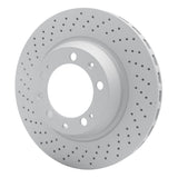 Dynamic Friction 1998-1998 Porsche 911 Left Rear Drilled Hi-Carbon Alloy Geomet Coated Rotor (322x28 Vented) by Dynamic Friction Company 920-02114D