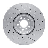 Dynamic Friction 2015-2019 BMW X5 Left Front Drilled Hi-Carbon Alloy Geomet Coated Rotor (395x36 Vented) by Dynamic Friction Company 920-31154D