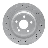Dynamic Friction 2013-2020 Mercedes-Benz SL450 Rear Drilled Hi-Carbon Alloy Geomet Coated Rotor (320x24 Vented) by Dynamic Friction Company 920-63102