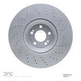 Dynamic Friction 2014-2017 Mercedes-Benz S550 Front Drilled Hi-Carbon Alloy Geomet Coated Rotor (370x36 Vented) by Dynamic Friction Company 920-63112
