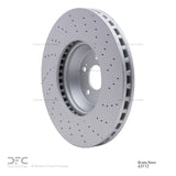 Dynamic Friction 2014-2017 Mercedes-Benz S550 Front Drilled Hi-Carbon Alloy Geomet Coated Rotor (370x36 Vented) by Dynamic Friction Company 920-63112