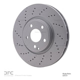 Dynamic Friction 2015-2017 Mercedes-Benz CLS400 Front Drilled Hi-Carbon Alloy Geomet Coated Rotor (322x32 Vented) by Dynamic Friction Company 920-63121