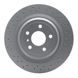 Dynamic Friction 2012-2015 Mercedes-Benz ML550 Rear Drilled Hi-Carbon Alloy Geomet Coated Rotor (330x22 Vented) by Dynamic Friction Company 920-63140