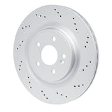 Dynamic Friction 2020-2025 Mercedes-Benz GLA35 AMG Rear Drilled Hi-Carbon Alloy Geomet Coated Rotor (330x22 Vented) by Dynamic Friction Company 920-63189