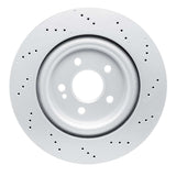 Dynamic Friction 2020-2025 Mercedes-Benz GLA35 AMG Rear Drilled Hi-Carbon Alloy Geomet Coated Rotor (330x22 Vented) by Dynamic Friction Company 920-63189