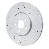 Dynamic Friction 2020-2022 Mercedes-Benz A35 AMG Front Drilled Hi-Carbon Alloy Geomet Coated Rotor (350x32 Vented) by Dynamic Friction Company 920-63190