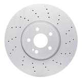Dynamic Friction 2020-2022 Mercedes-Benz A35 AMG Front Drilled Hi-Carbon Alloy Geomet Coated Rotor (350x32 Vented) by Dynamic Friction Company 920-63190