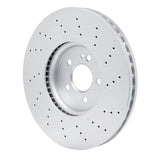 Dynamic Friction 2020-2022 Mercedes-Benz A35 AMG Front Drilled Hi-Carbon Alloy Geomet Coated Rotor (350x32 Vented) by Dynamic Friction Company 920-63190