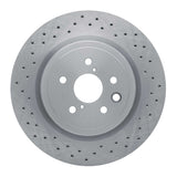 Dynamic Friction 2008-2014 Lexus IS F Rear Drilled Hi-Carbon Alloy Geomet Coated Rotor (345x28 Vented) by Dynamic Friction Company 920-75025