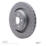 Dynamic Friction 2014-2022 Maserati Quattroporte Rear Drilled Hi-Carbon Alloy Geomet Coated Rotor (350x28 Vented) by Dynamic Friction Company 920-79008