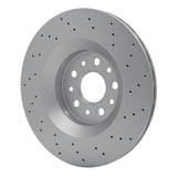 Dynamic Friction 2017-2024 Maserati Levante Rear Drilled Hi-Carbon Alloy Geomet Coated Rotor (330x22 Vented) by Dynamic Friction Company 920-79010