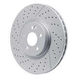 Dynamic Friction 2014-2019 Mercedes-Benz GLA45 AMG Front Drilled and Slotted Hi-Carbon Alloy Geomet Coated Rotor (350x32 Vented) by Dynamic Friction Company 930-63151
