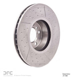 Dynamic Friction 2012-2021 BMW 335I GT xDrive Front Hi-Carbon Alloy Geomet Coated Rotor - Dimpled and Slotted (340x30 Vented) by Dynamic Friction Company 940-31108