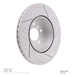Dynamic Friction 2013-2021 BMW 230i Rear Dimpled & Slotted Hi-Carbon Alloy Geomet Coated Rotor (345x24 Vented) by Dynamic Friction Company 940-31114