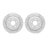 R1 Concepts 11-25 Dodge Durango Rear Drilled & Slotted Carbon Coated Brake Rotor Set