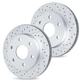 R1 Concepts 85-02 Nissan 720 Front Drilled & Slotted Carbon Coated Brake Rotor Set