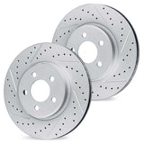 R1 Concepts 13-20 Lexus RC300 Rear Drilled & Slotted Carbon Coated Brake Rotor Set