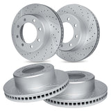 R1 Concepts 09-24 Dodge Ram 3500 Front & Rear Drilled & Slotted Carbon Coated Brake Rotor Set by R1 Concepts RNC-WBPN2-40048