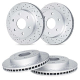 R1 Concepts 07-20 Cadillac Escalade Front & Rear Drilled & Slotted Carbon Coated Brake Rotor Set by R1 Concepts RNC-WBPN2-48008