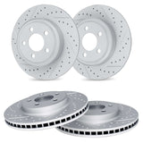 R1 Concepts 17-25 Acura Integra Front & Rear Drilled & Slotted Carbon Coated Brake Rotor Set