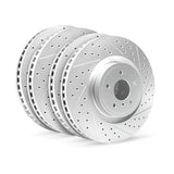 R1 Concepts 12-25 Audi A3 Quattro Front & Rear Drilled & Slotted Carbon Coated Brake Rotor Set by R1 Concepts RNC-WBPN2-73047