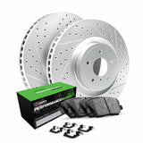 R1 Concepts 05-16 Audi A3 Rear Drill/Slot Carbon Coated Rotor Set w/Perf Sport Pads by R1 Concepts RNC-WBSH1-74068