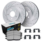 R1 Concepts 17-25 BMW 520i Rear Drill/Slot Carbon Coated Rotor Set w/Euro Ceramic Pads by R1 Concepts RNC-WBTH1-31306