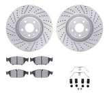 R1 Concepts 12-18 Audi A6 Front Drill/Slot Carbon Coated Rotor Set w/Euro Ceramic Pads by R1 Concepts RNC-WBTH1-73118