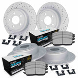R1 Concepts 07-19 BMW X6 Front & Rear Drill/Slot Carbon Coated Rotor Set w/Euro Ceramic Pads by R1 Concepts RNC-WBTH2-31021